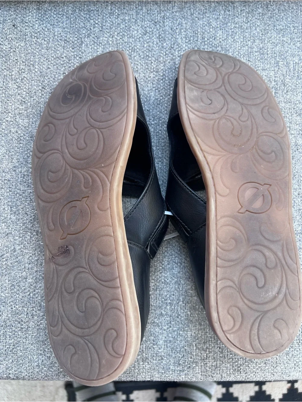 b.o.c. Melly Black Asymmetrical Half d'Orsay Flat Sandals Women's Size 11 M